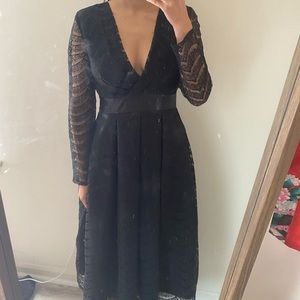 Black hand made lace dress